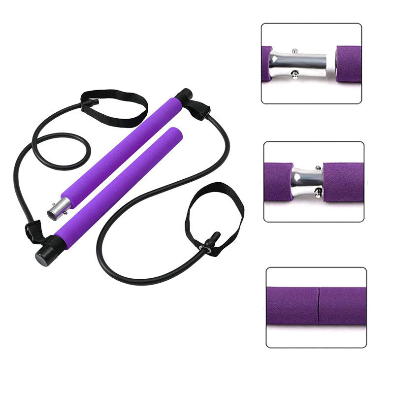Fitness Yoga Pilates Bar Portable Gym Accessories Sport Elastic Bodybuilding Resistance Bands For Home Trainer Workout Equipment - Bellarte Enchanté Fitness Yoga Pilates Bar Portable Gym Accessories Sport Elastic Bodybuilding Resistance Bands For Home Trainer Workout Equipment